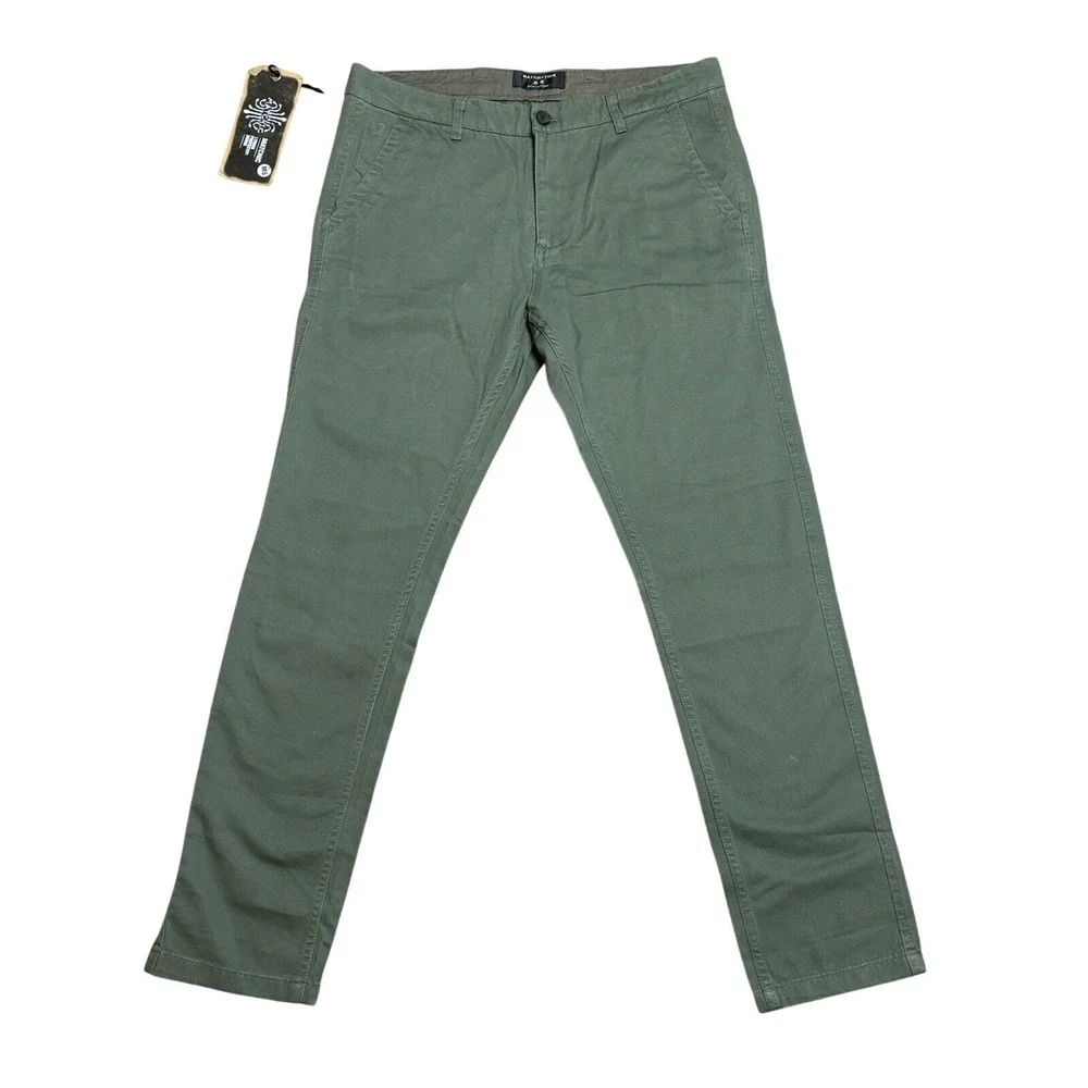 NEW‎ Matchstick Argus Pants Size XL 34 Green Chino Japanese 100% Cotton
